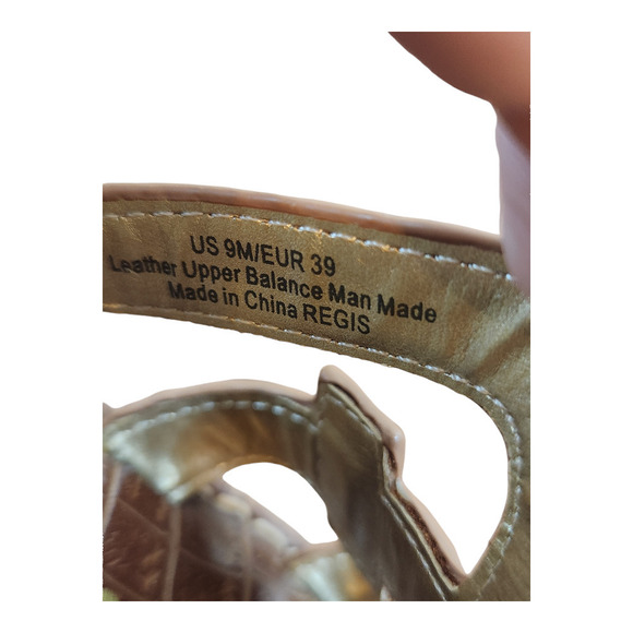 Sam Edelman Regis Slide Sandal brown cork wedge womens sz 9 leather upper - Picture 14 of 15